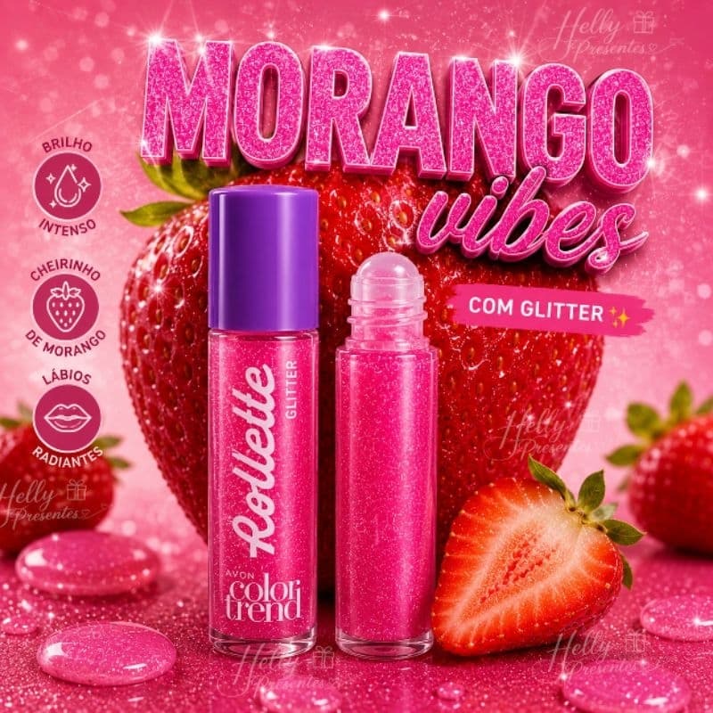 Gloss Labial Rollette Color Trend Avon 5,6ml Brilho Intenso -  Hidratação Lábios Macios