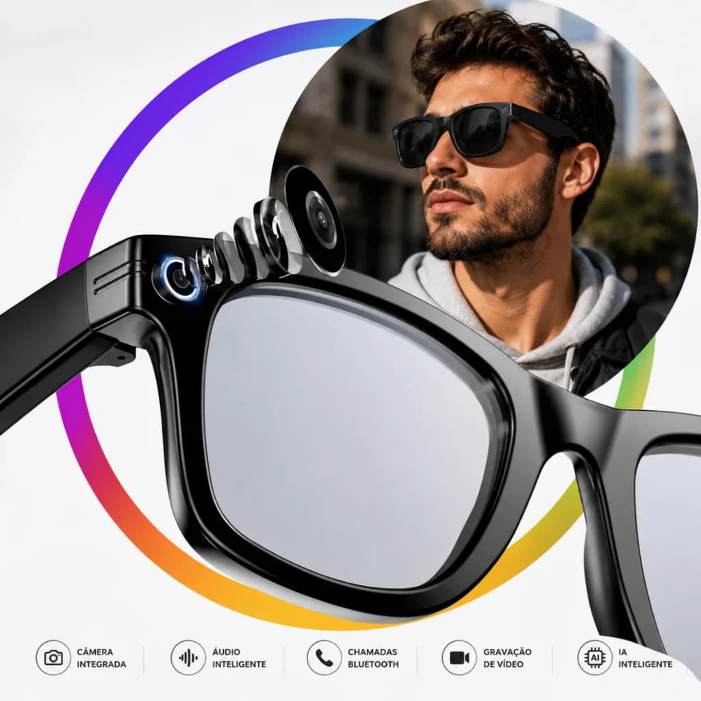 Óculos Inteligente Com ia Tradutor Bluetooth E Chamadas