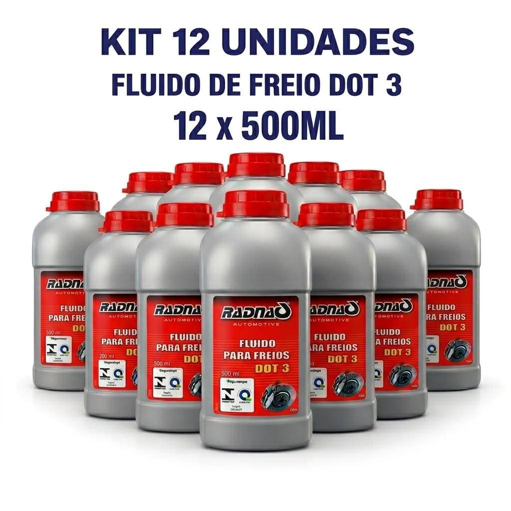 Fluído de Freio DOT 3 500 ml Radnaq Caixa c/ 12 Unidades