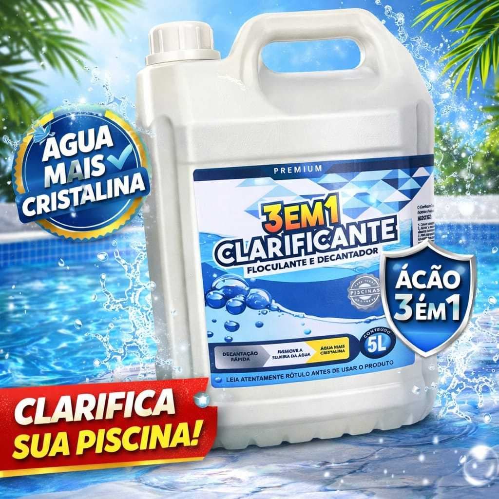 Clarificante Piscinas 3x1 Ultra Agua Cristalina Com Facilidade 5 Litros