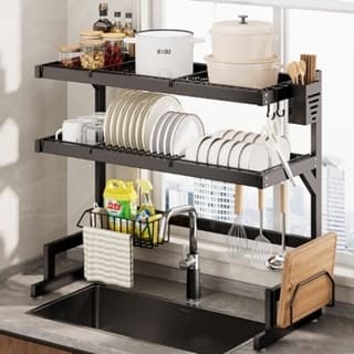 Escorredor de Louças Suspenso em Aço Resistente Até 40kg Modular Pia Cozinha Pintura Anti Ferrugem