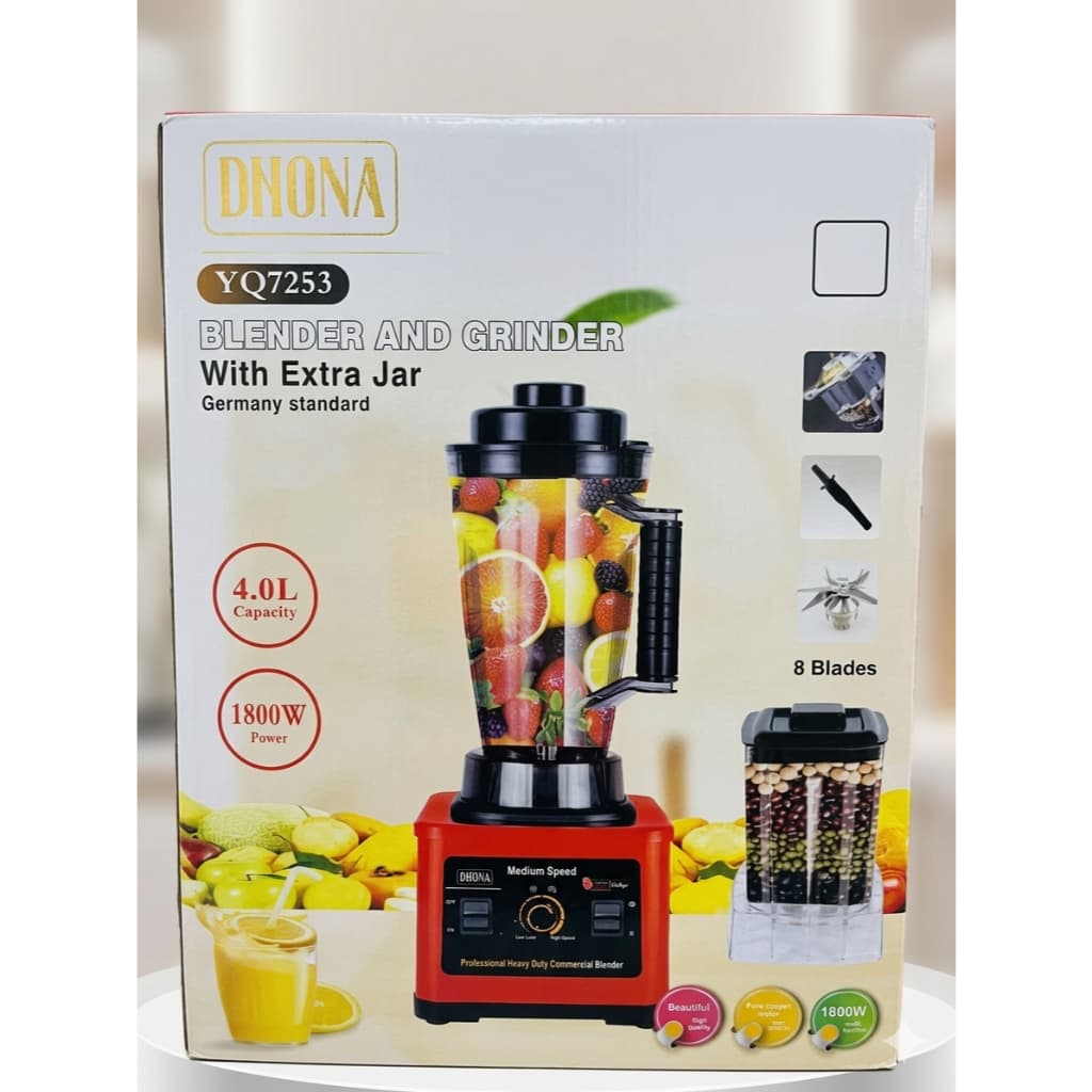 Liquidificador e Triturador - Dnona - com Copo Extra – 1800W | 4 Litros