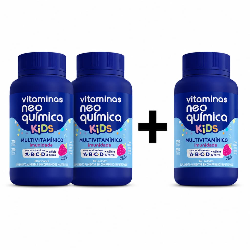 Compre 2 Ganhe 1 Vitamina Neo Quimica Kids 60 Comp Mastigavel