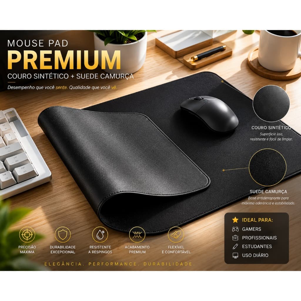 Mouse Pad Desk Pad 70x30cm  Impermeável, Antiderrapante e Duradouro