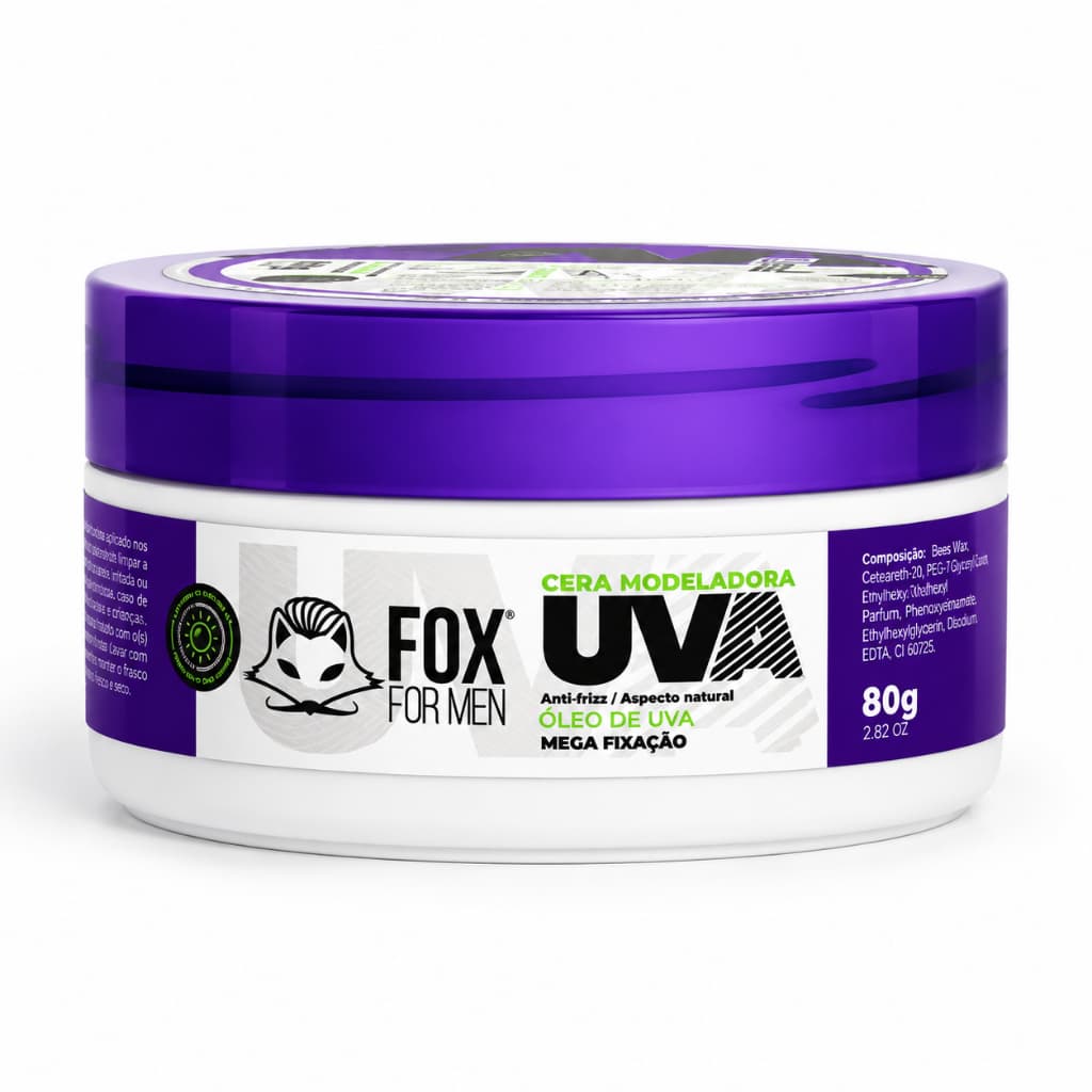 Pasta Modeladora Capilar de Uva Fox For Men 80g Hidratante com Controle do Frizz e Filtro Solar