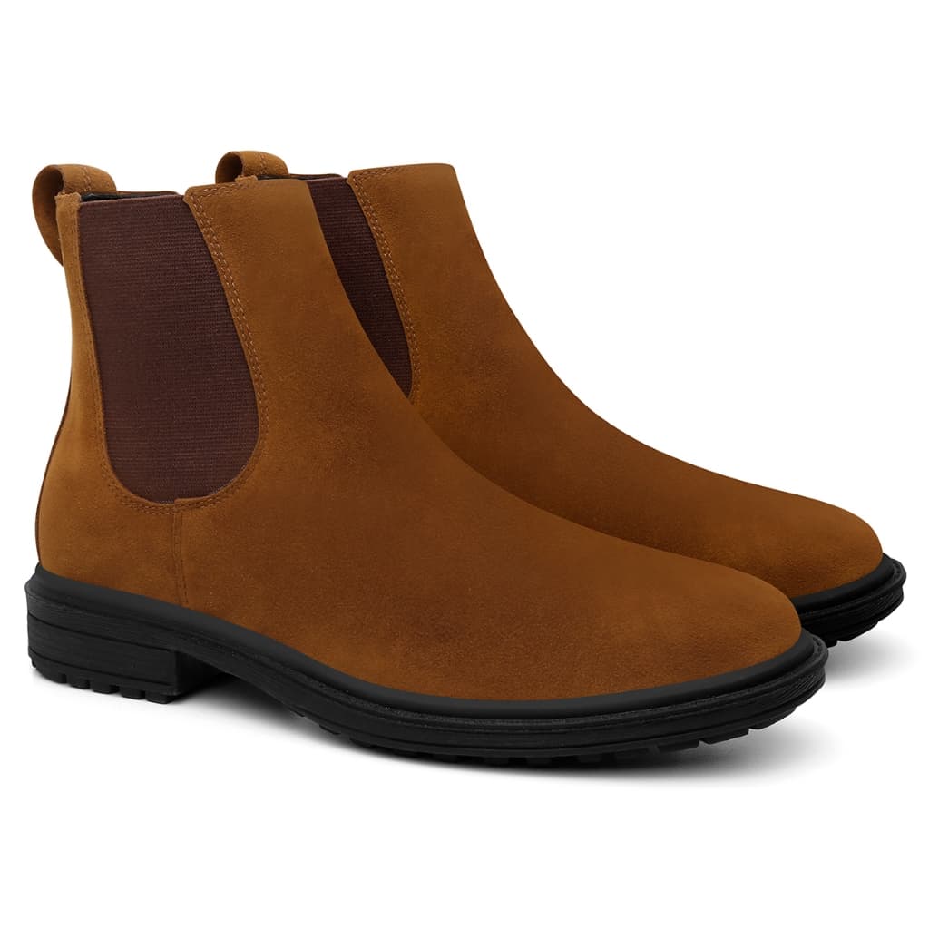 Bota Masculina Botina Chelsea Confortável Qualidade couro camurça