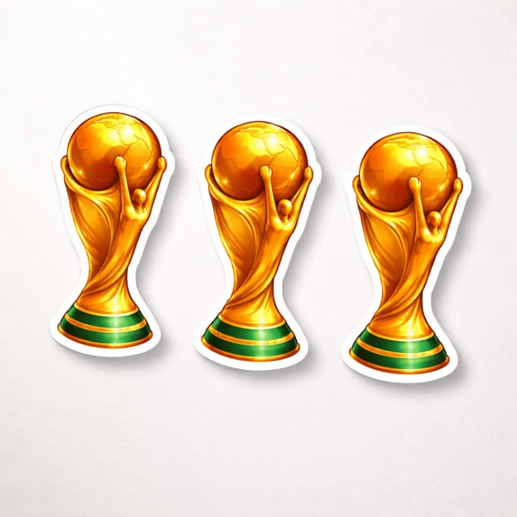 Kit 3 Adesivos Taça Copa 2026 Brasil Vinil Decorativo Carro