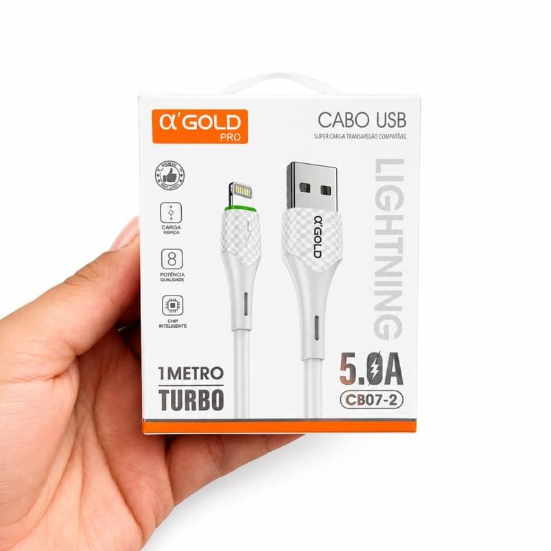 Cabo Carregador Turbo 5.0A USB para Iphone