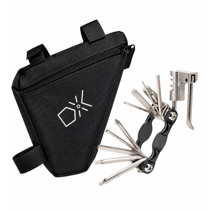 Kit Reparo Bicicleta Bolsa Quadro Bicicleta Triangular + Chave Multifuncional Bike