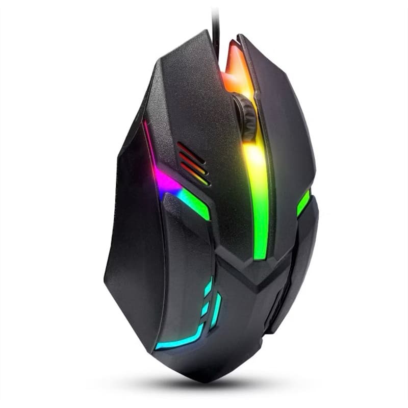 Mouse Gamer , Rainbow, 2400DPI, 3 Botoes, Preto