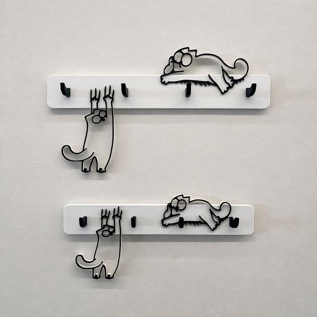 Porta-Chaves Decorativo Gatinhos Bagunçando – Organizador de Chaves Moderno e resistente.