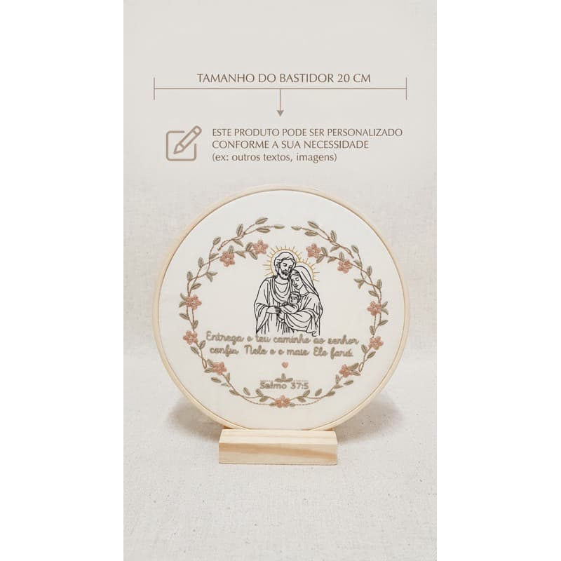 Porta aliança rústico | Porta maternidade | Bastidor decorativo - bordado personalizado
