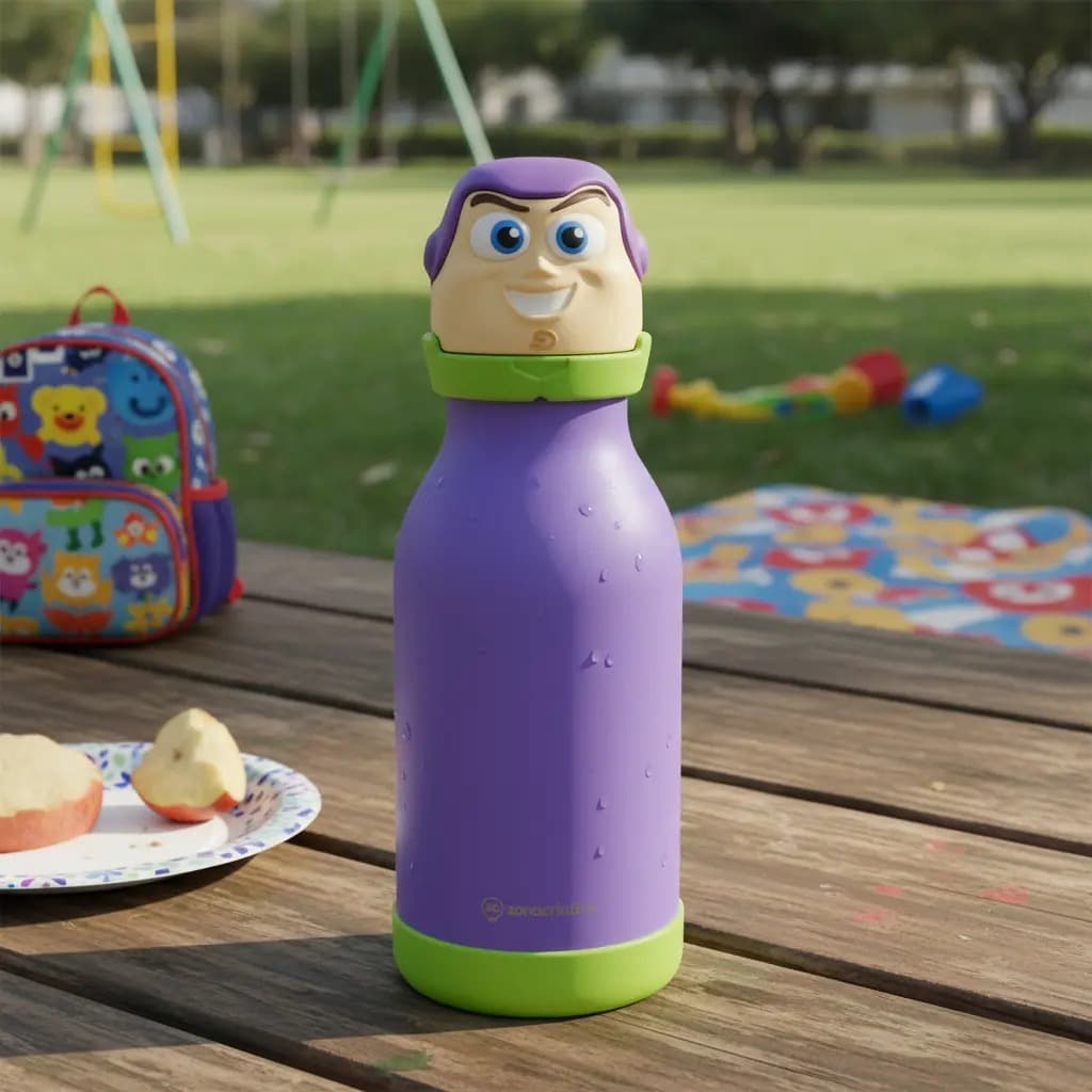 Garrafa Térmica 3d Infantil Buzz Lightyear 500ml Toy Story vai com o nome gravado