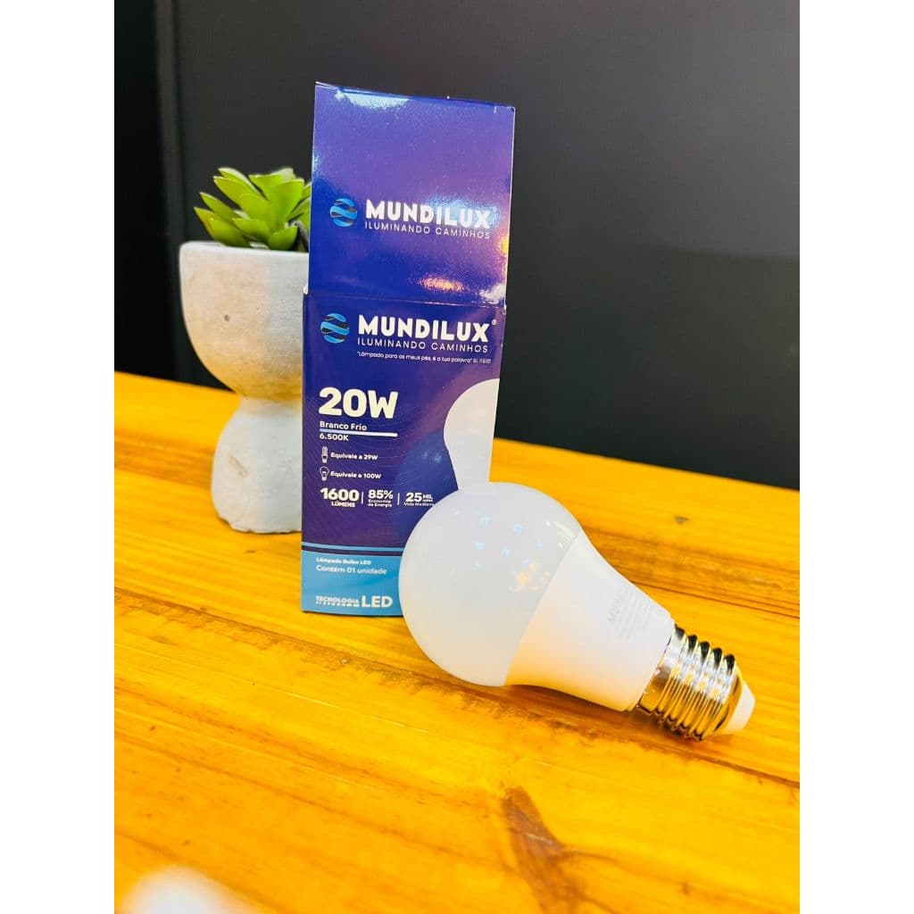 Lâmpada LED  20W 6500K Luz Branca Fria – Alta Potência e Economia