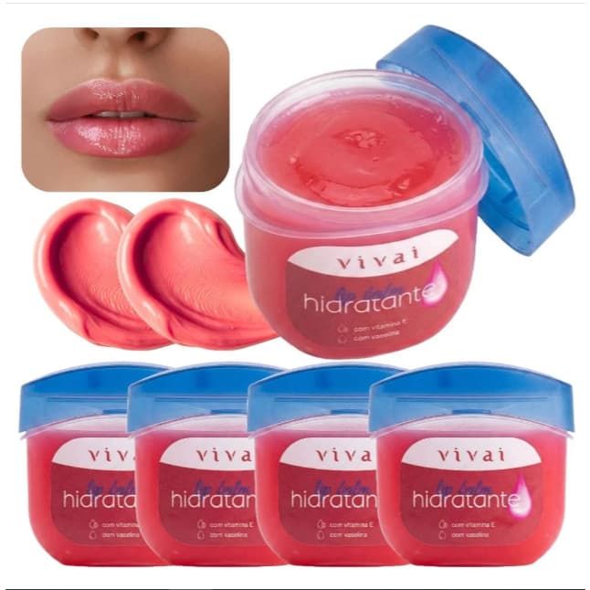 Kit C/4 Lip Balm Hidratante Vaselina e Vitmina E