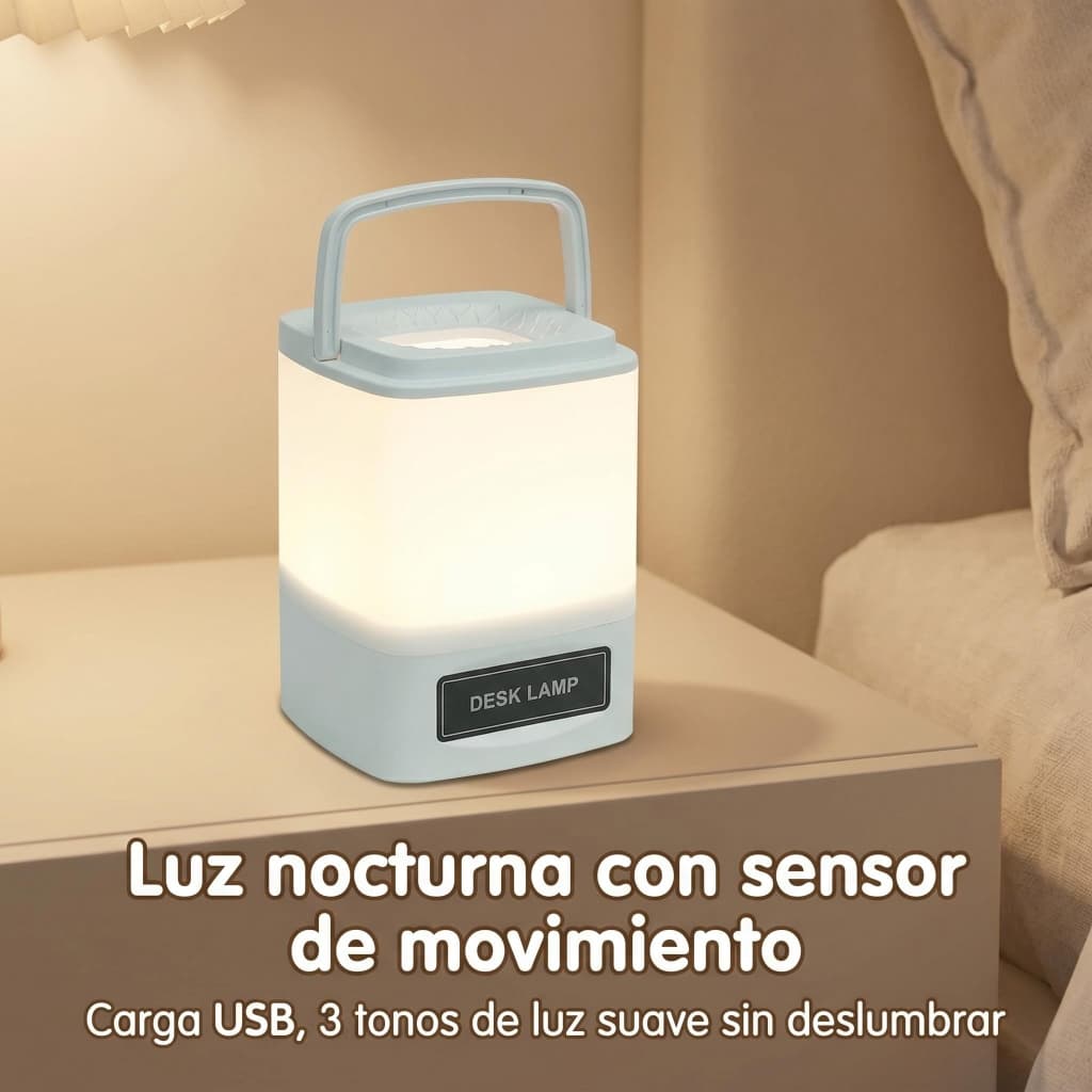 Lâmpada noturna inteligente ou luminária de cabeceira com função de luz noturna, recarregável, adequada para uso domésti