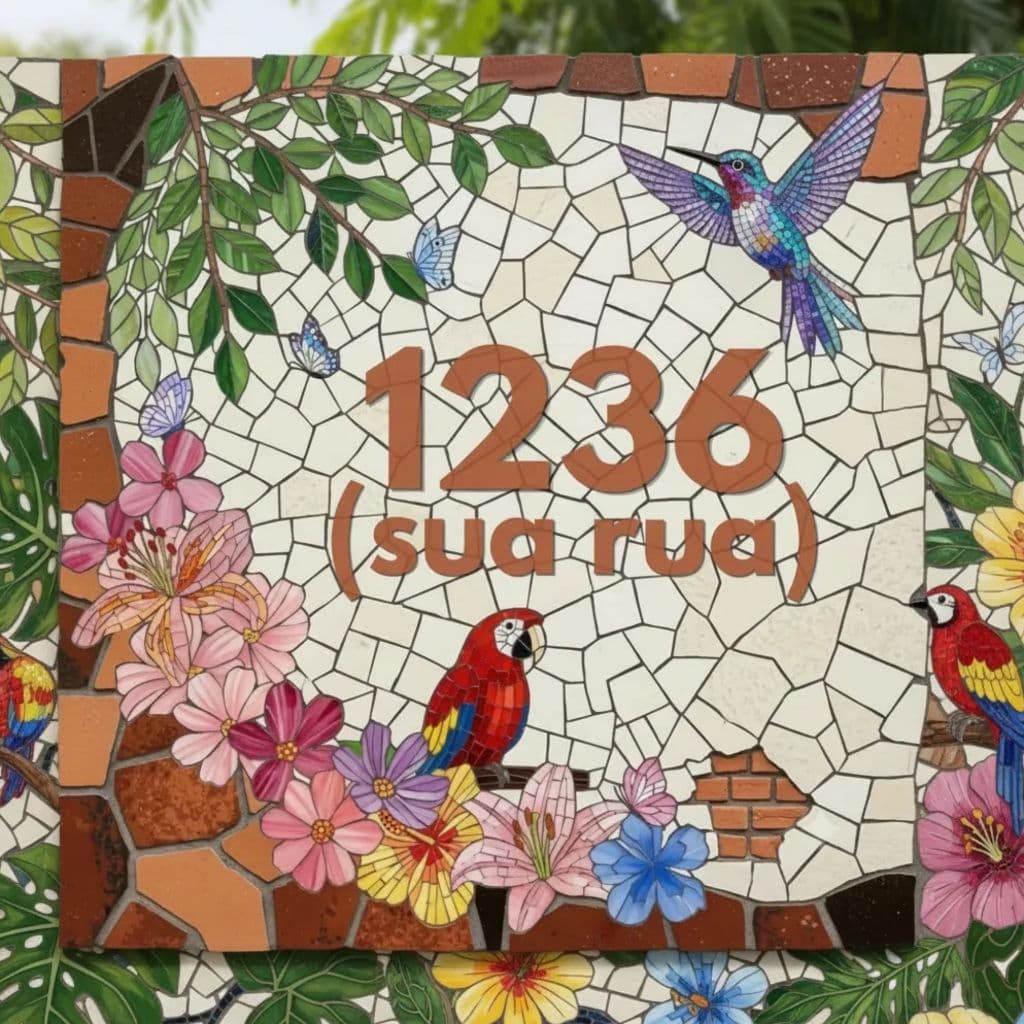 Azulejo Resinado Número Residencial Personalizado 20x20 Cm