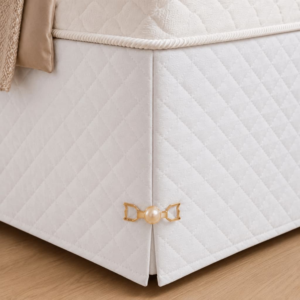 Saia Cama Casal Box Padrão Decoração Quarto Moderno Com Pingente 1,90x1,40 Antialérgico