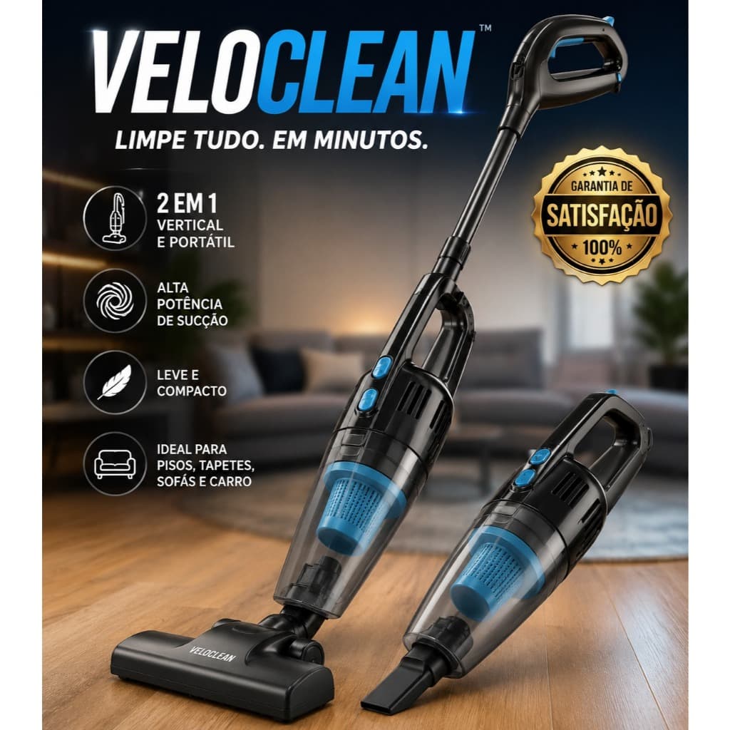 Aspirador de Pó Elétrico 2 em 1 Vertical Portátil 110V Limpa Sofá Carro Pelos de Pets Casa