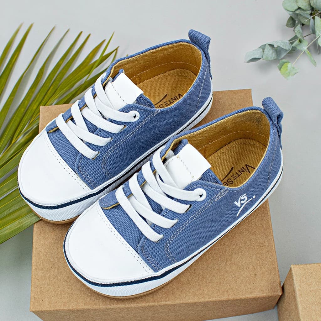 Tenis infantil Bebe Calce fácil Iate Sapatinho Antiderrapante Azul 18 ao 27