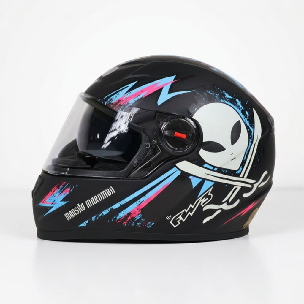 Capacete FW3 Integral GTX Mansão Maromba Preto Fosco Moto Masculino Feminino Toguro Edição Especial
