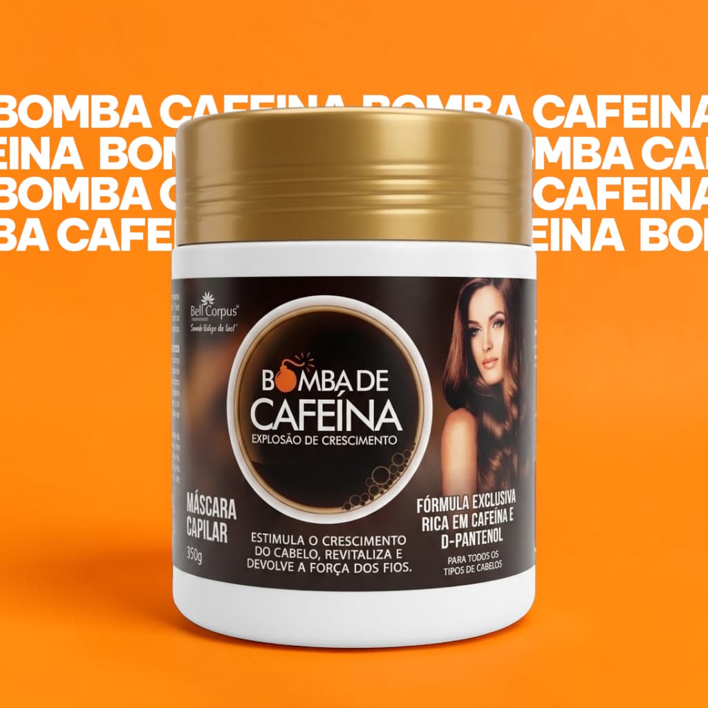 Máscara de Cabelo Crescimento Acelerado Fortalecimento Capilar Bomba de Cafeína BellCorpus ORIGINAL