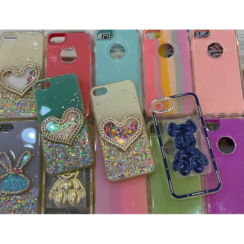 capa para iPhone SE iPhone 7 iPhone 8 silicone infantil bonita colorida 3D