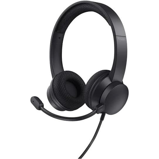 Headset Trust Ayda, Para PC, com Microfone Cancelamento de Ruído Conexão USB, Preto (EMBALAGEM DANIFICADA)
