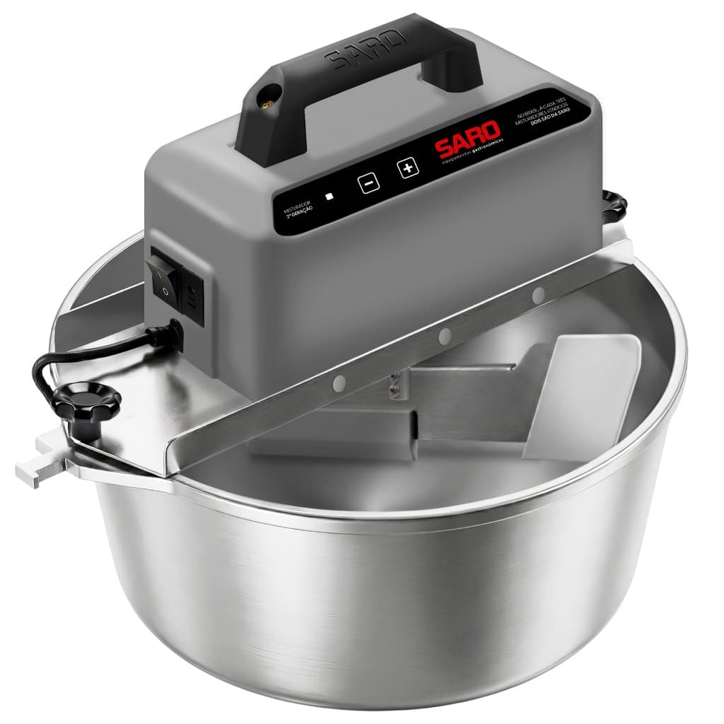 Panela Elétrica 10 Litros Inox Máquina De Mexer Doces Misturador Pa10 Misturela Bivolt Saro