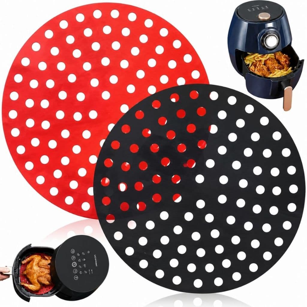 Tapete De Silicone Para Air Fryer Vermelho Ou Preto