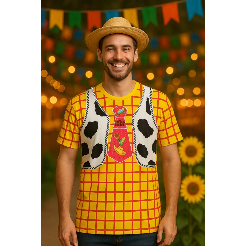 Camiseta Festa Junina temática Festa Julina Fantasia fácil São João