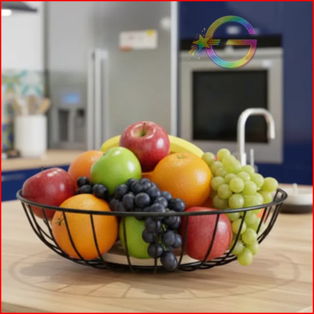 Fruteira Aramada Redonda e Quadrada 28x28x8cm em Metal
