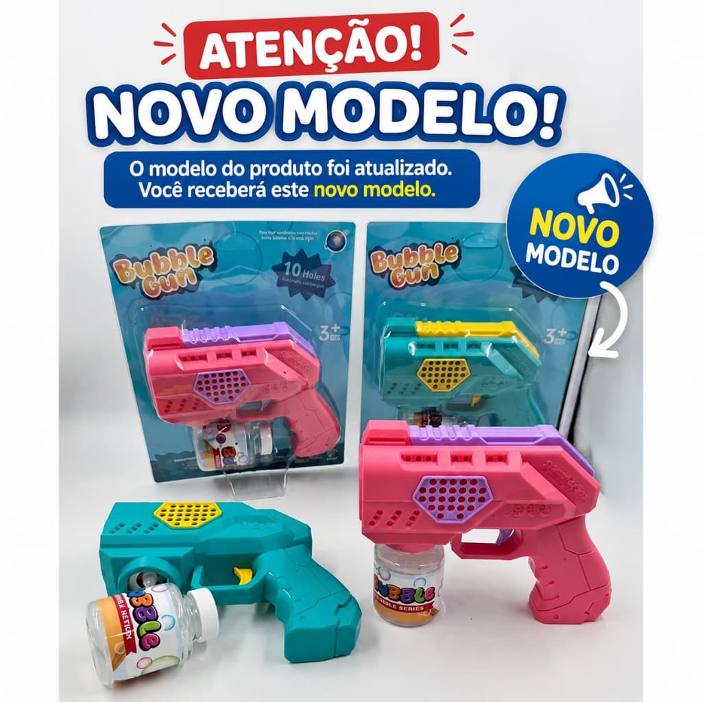 Kit 2 Pistola de Bolha De Sabão Pistola Automática C/ Luz Diversão Garantida