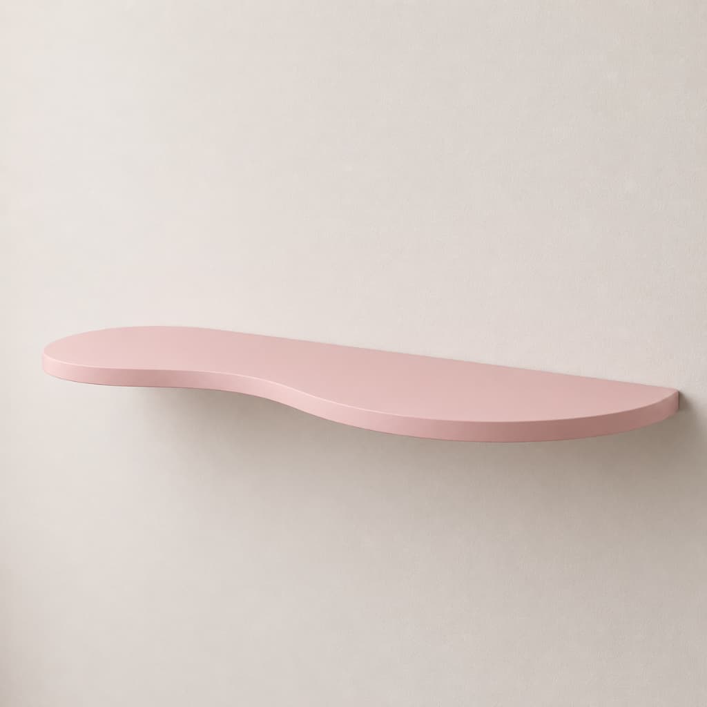 Prateleira Orgânica De Parede Rosa Pintura Laqueada 20x80 MDF 18mm.