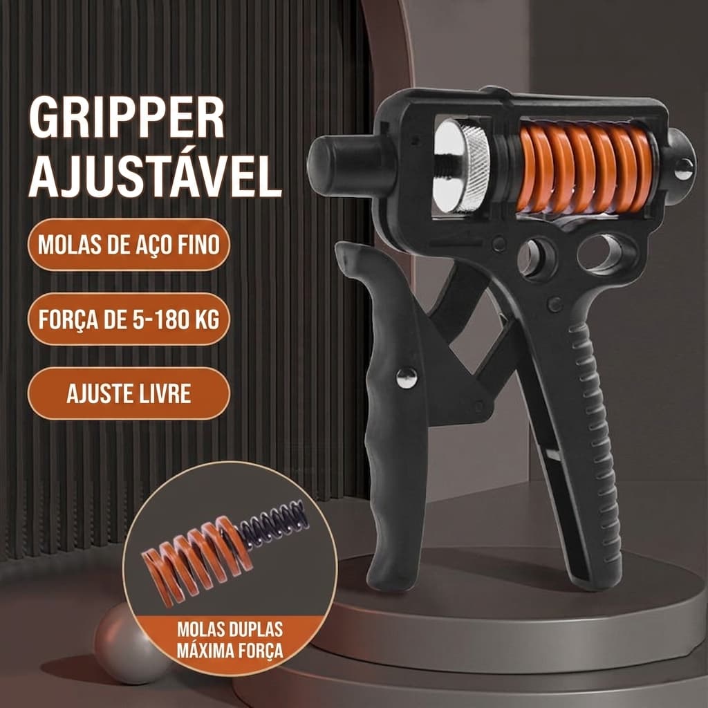 Hand Grip Fortalecedor De Mãos Punho Antebraço 180kg Borracha Preto