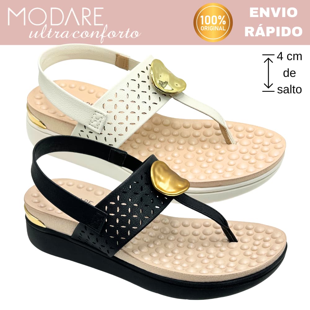 Sandália Anabela Modare 7151.140 Feminina – 4cm de Estilo, Maciez e Conforto em Cada Passo