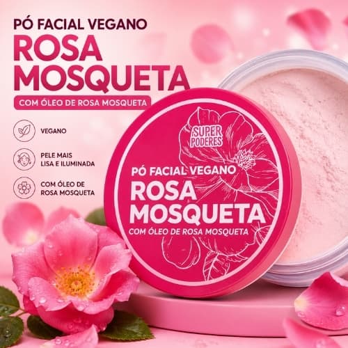 Super Poderes Pó Facial Vegano Rosa Mosqueta 15g