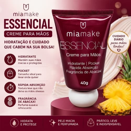 Mia Make Creme Para As Mãos Essencial Fragrância Abacaxi