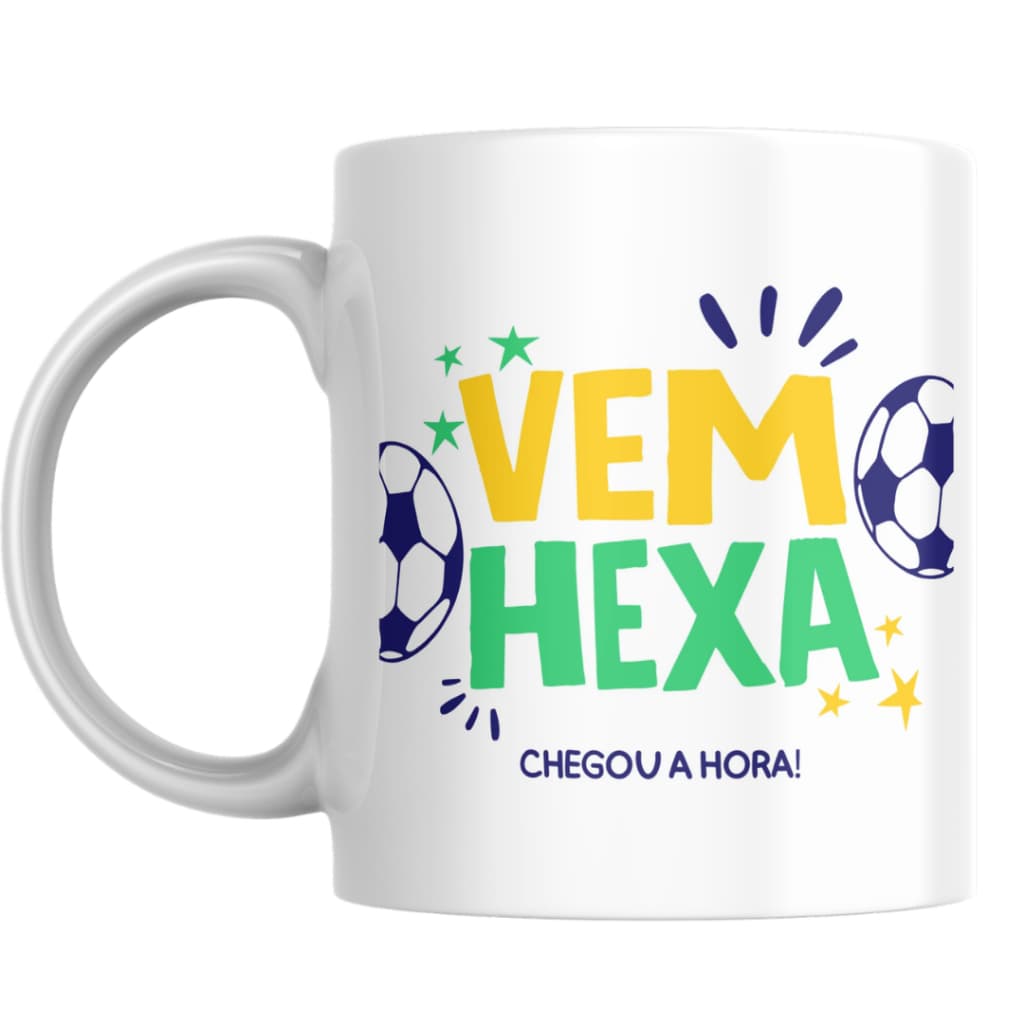 CANECA PERSONALIZADA HEXA BRASIL COPA DO MUNDO BRASIL