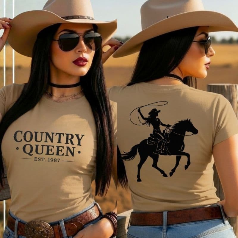 Camiseta Babylook T-Shirt Country Sertaneja Rodeio Boiadeira Feminina Algodão