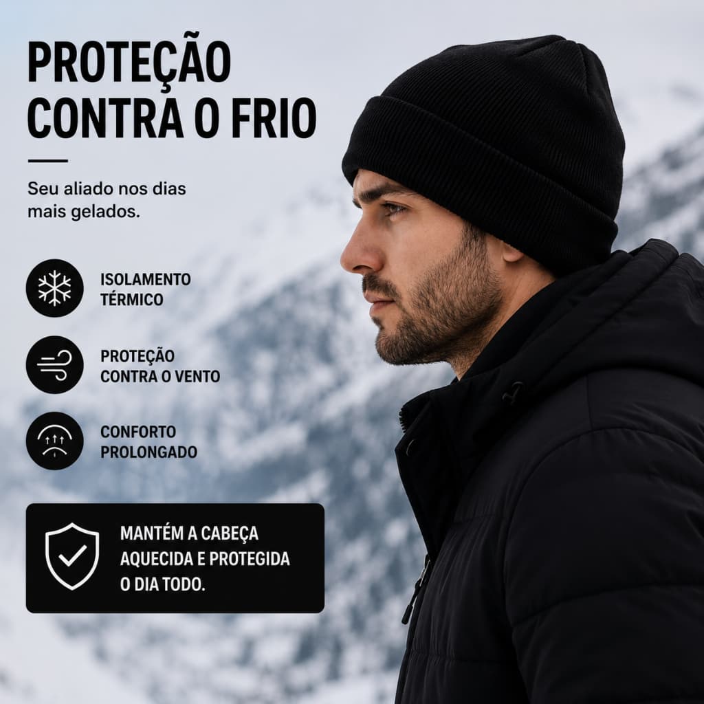 kit 1 2 3 Touca De Frio Básica Lã Gorro Liso Preta Toca Adulto Inverno unissex