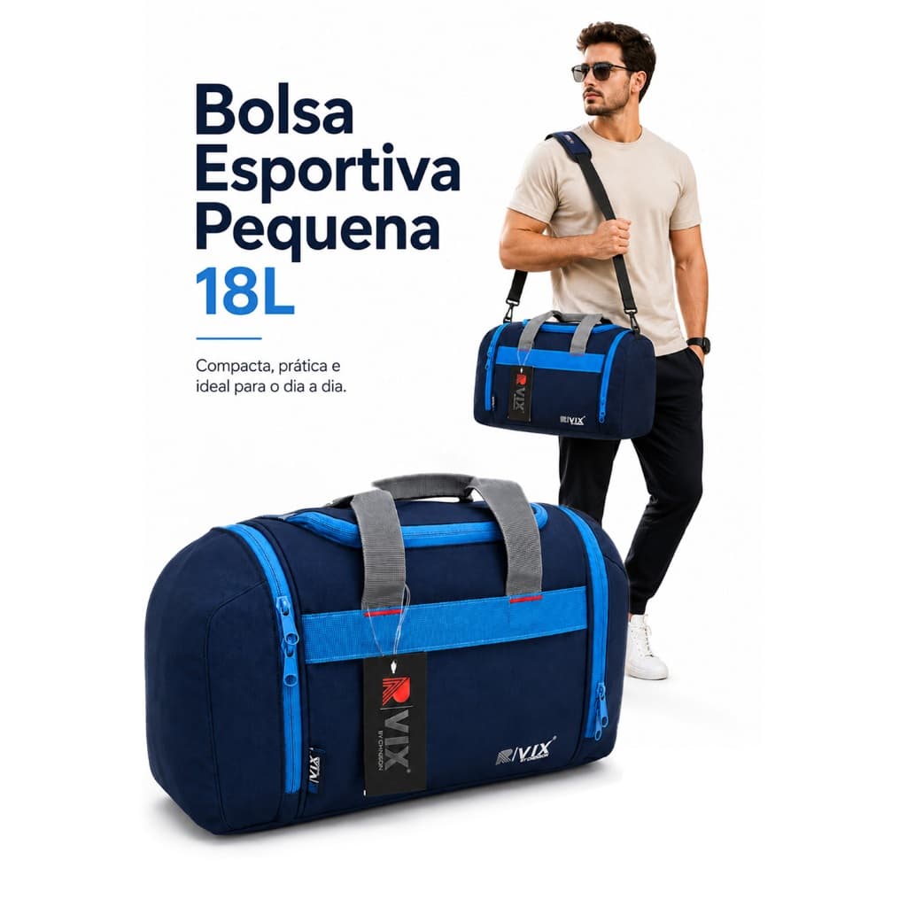 18L Bolsa Pequena Esportiva - Sacola de Viagem - Bolsa de Mão- Bolsa Academia Pequena - Republic Vix