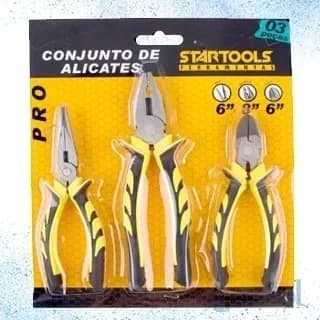 kit 3 Alicates Universal Startools AR0403 Profissional Aço Carbono