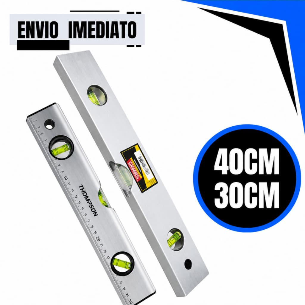 Nível Bolha Alumínio Prumo E Nível Com Imã 30Cm e 40Cm 3 Bolhas