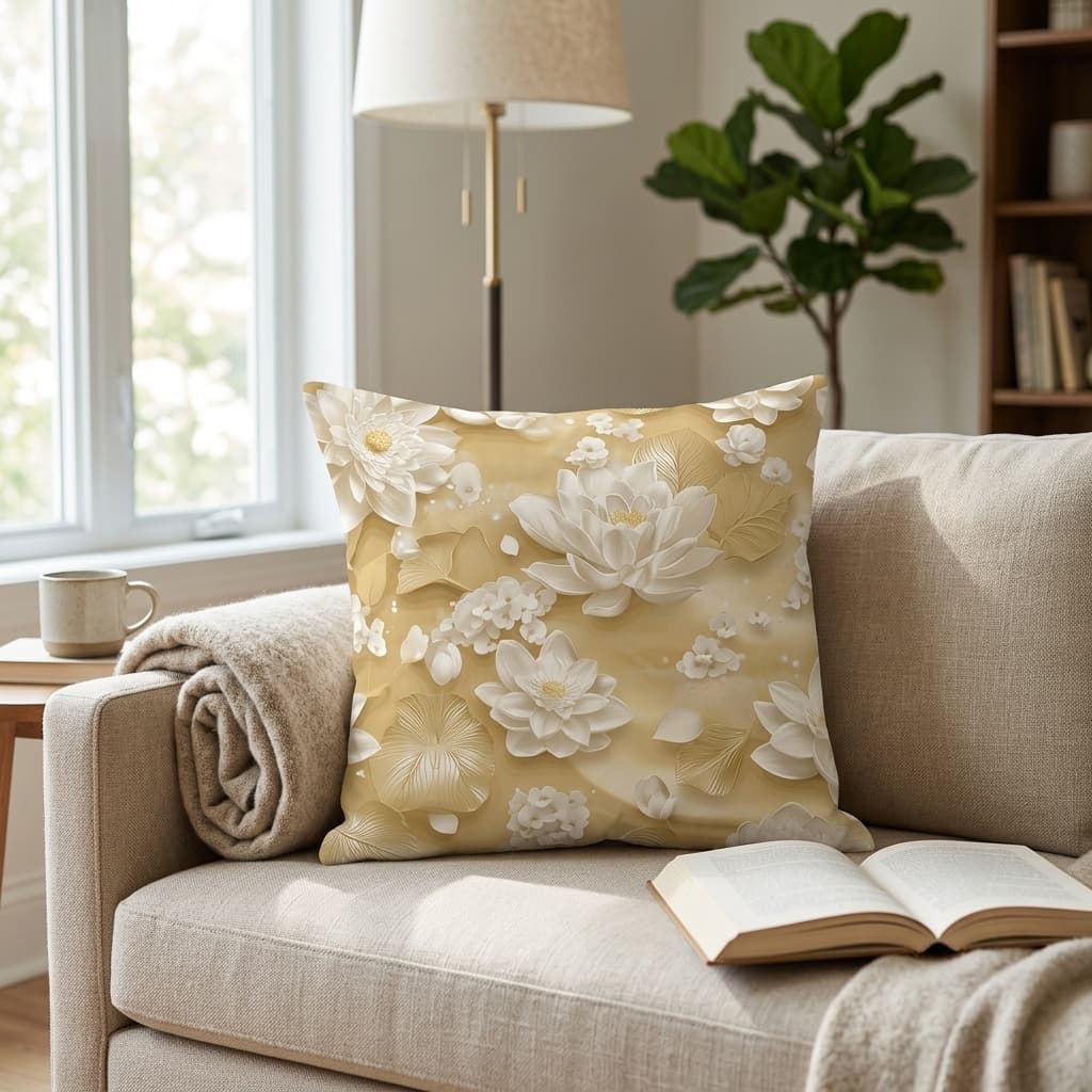 Capas de Almofada 45x45 Floral 3D Decorativas Sala Quarto