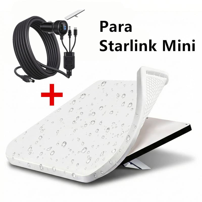 Kit de capa protetora de silicone e cabo de carregamento de 12-24 V para Starlink Mini