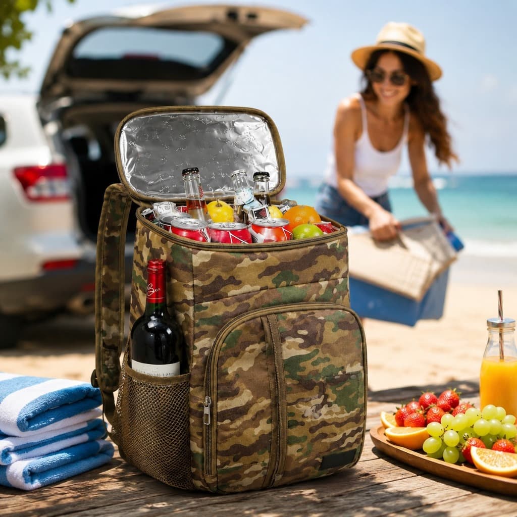 Mochila Térmica 23L Premium Multifuncional Alta Capacidade Compartimento Isotérmico Porta Bebidas