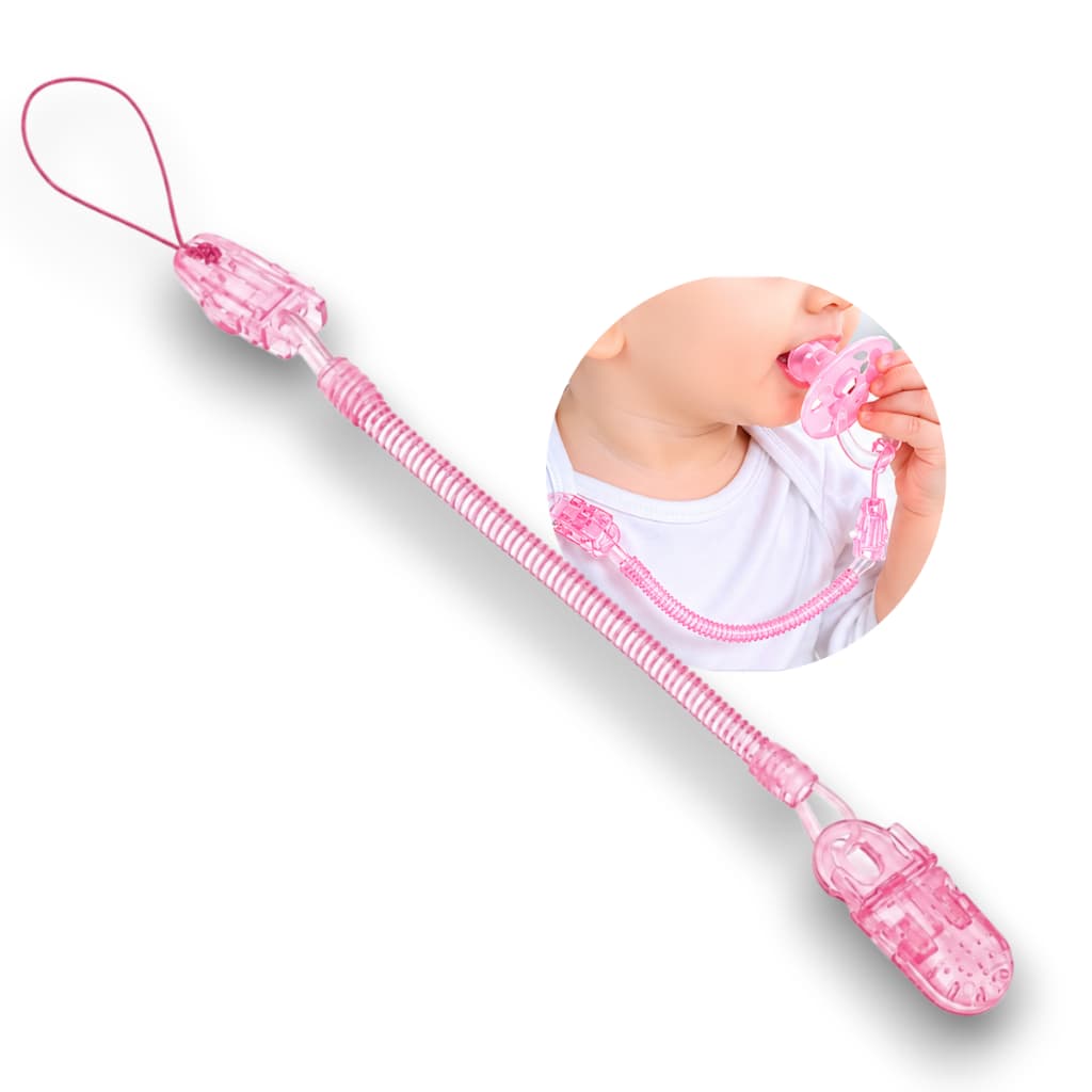 1 Und Prendedor Chupeta De Bebe Anti Queda Mola Resistente Universal Cor Rosa Segura Chupeta