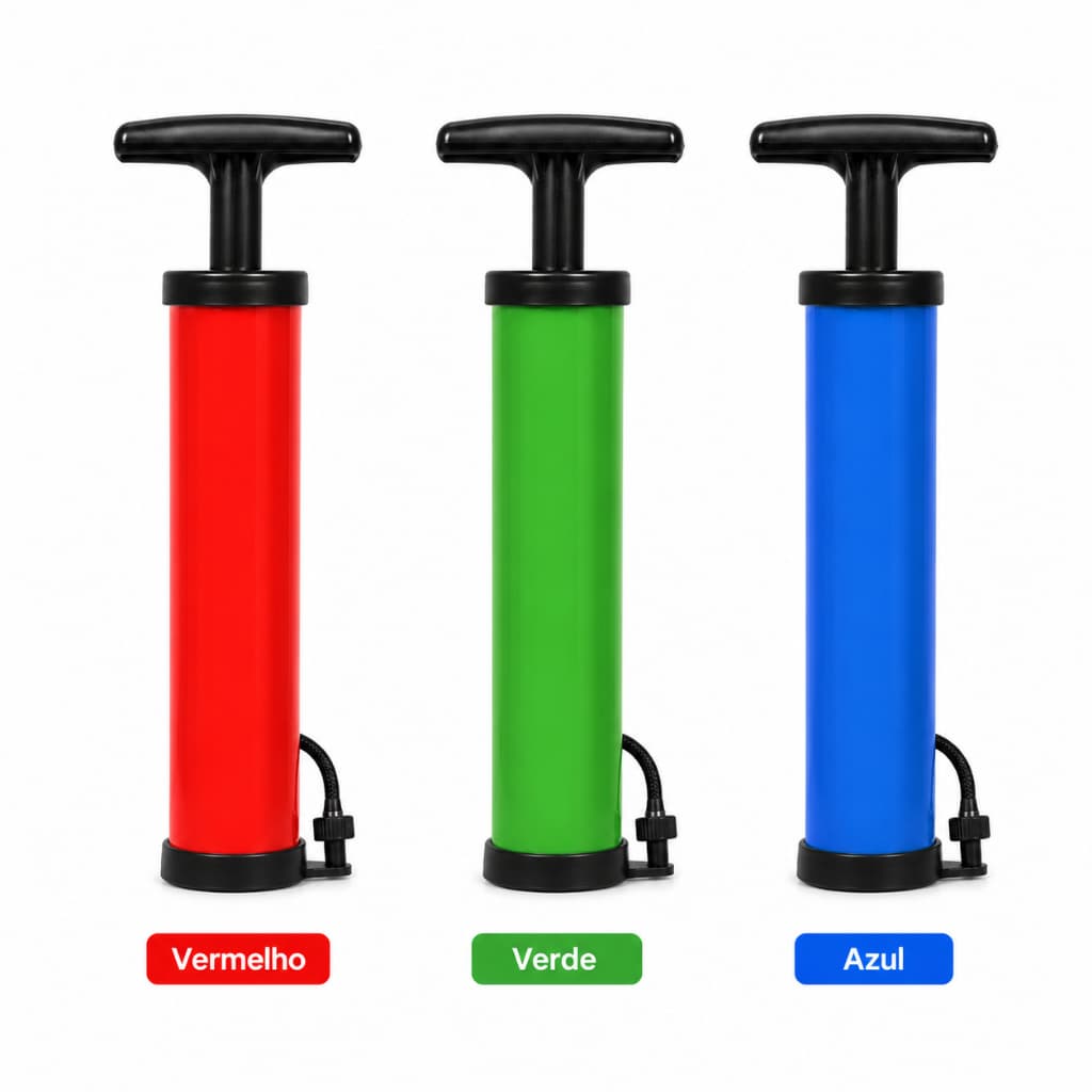 Mini Bomba de Ar Manual Portátil com Bico Encher Bola Boia Piscina Colchão Inflável Cores Sortidas