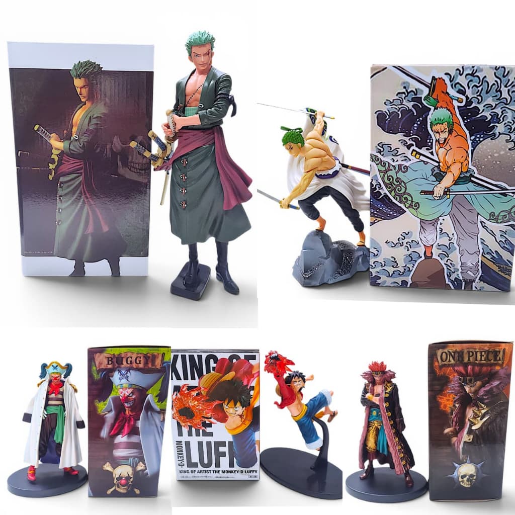 Bonecos One Piece Zoro Luffy Buggy Kid 18-28cm Pvc Coleção C/ Caixa
